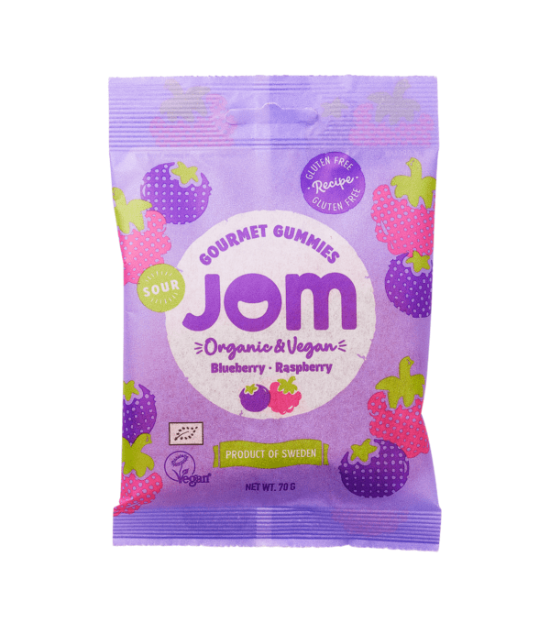 Jom Gummies Sour Myrtille Framboise 70G