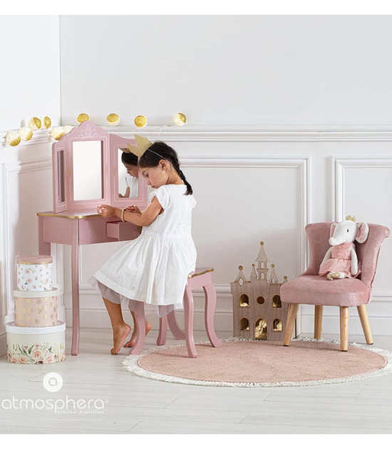 Atmosphera - Coiffeuse et Tabouret Enfant Sissi - Rose