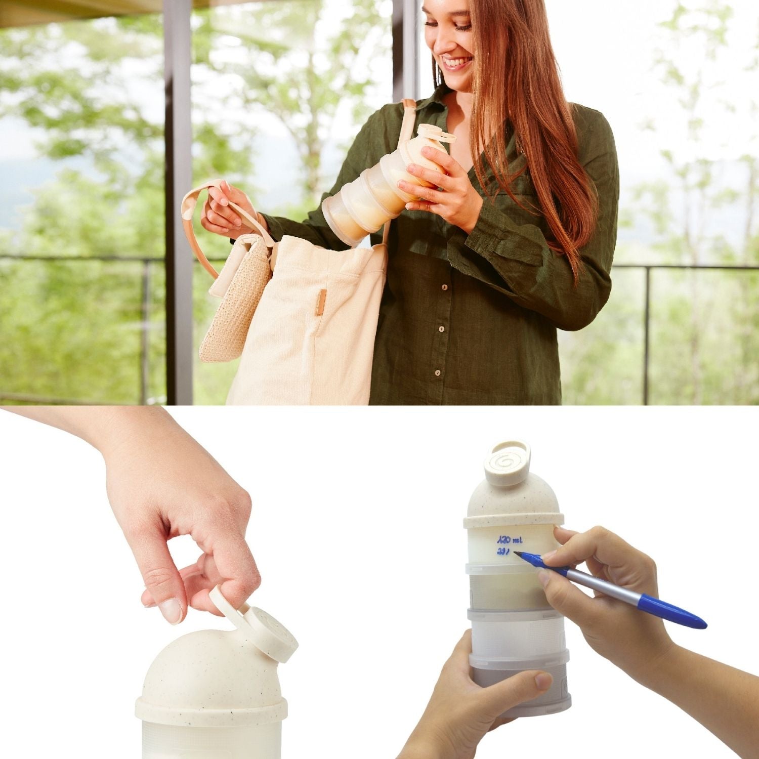 Boîtes doseuses de lait en poudre Babydose Beige - Babymoov