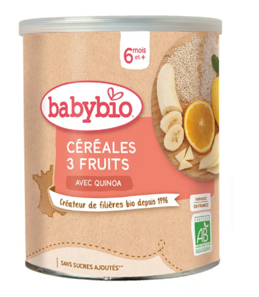 Babybio Céréales 3 Fruits avec Quinoa 220g