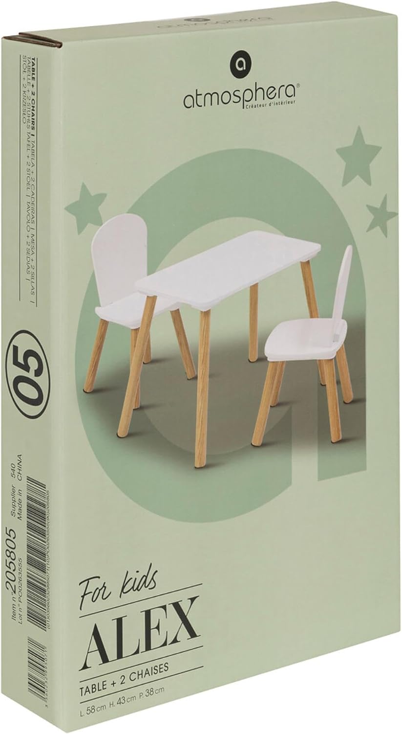 Ensemble table et 2 chaises enfant "Alex"
