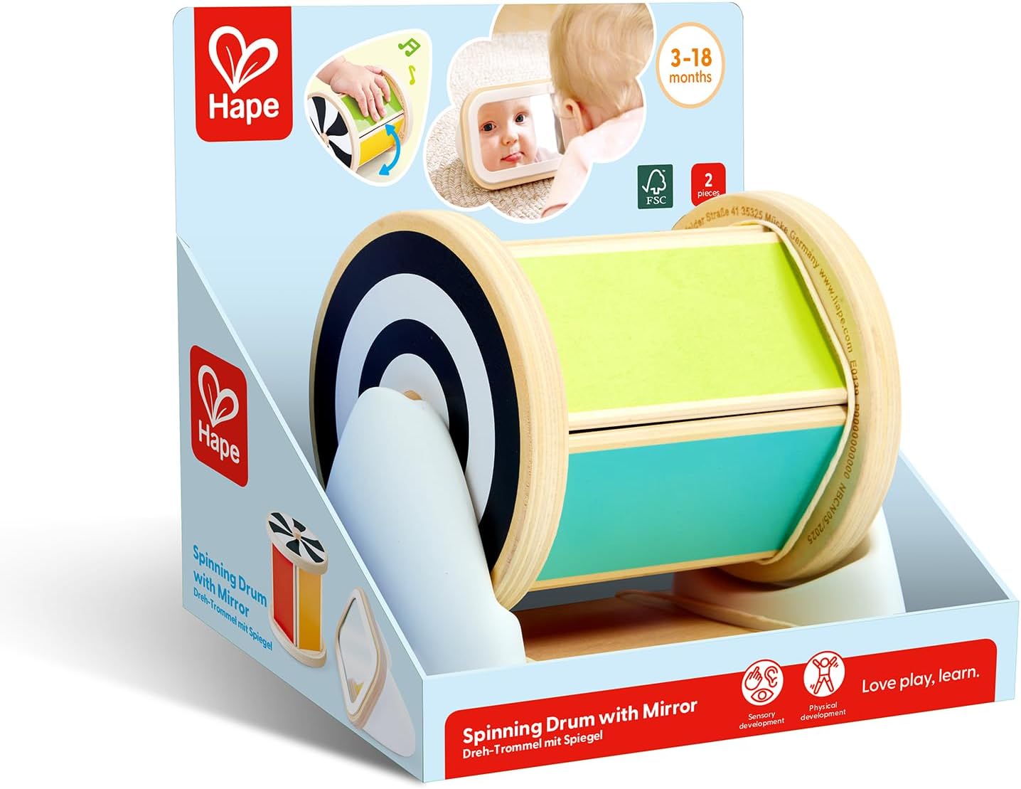 HAPE - Tambour Rotatif avec Miroir Montessori