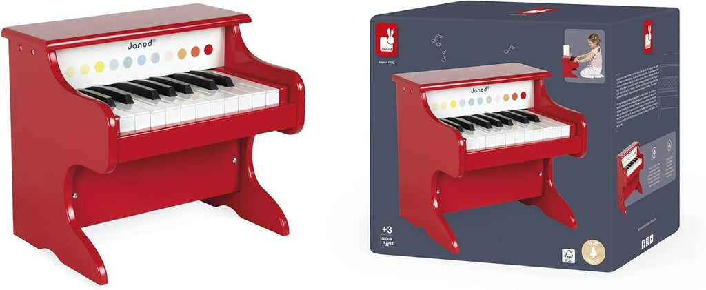 Janod - Mon Premier Piano Electronique en Bois Confetti
