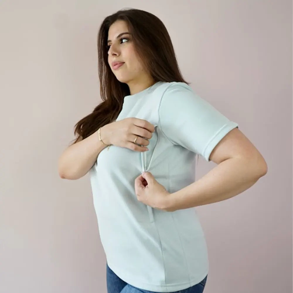 Bambidou T-shirt d'Allaitement - Vert Menthe