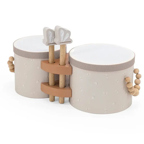 Bongos en bois - Nougat +12M