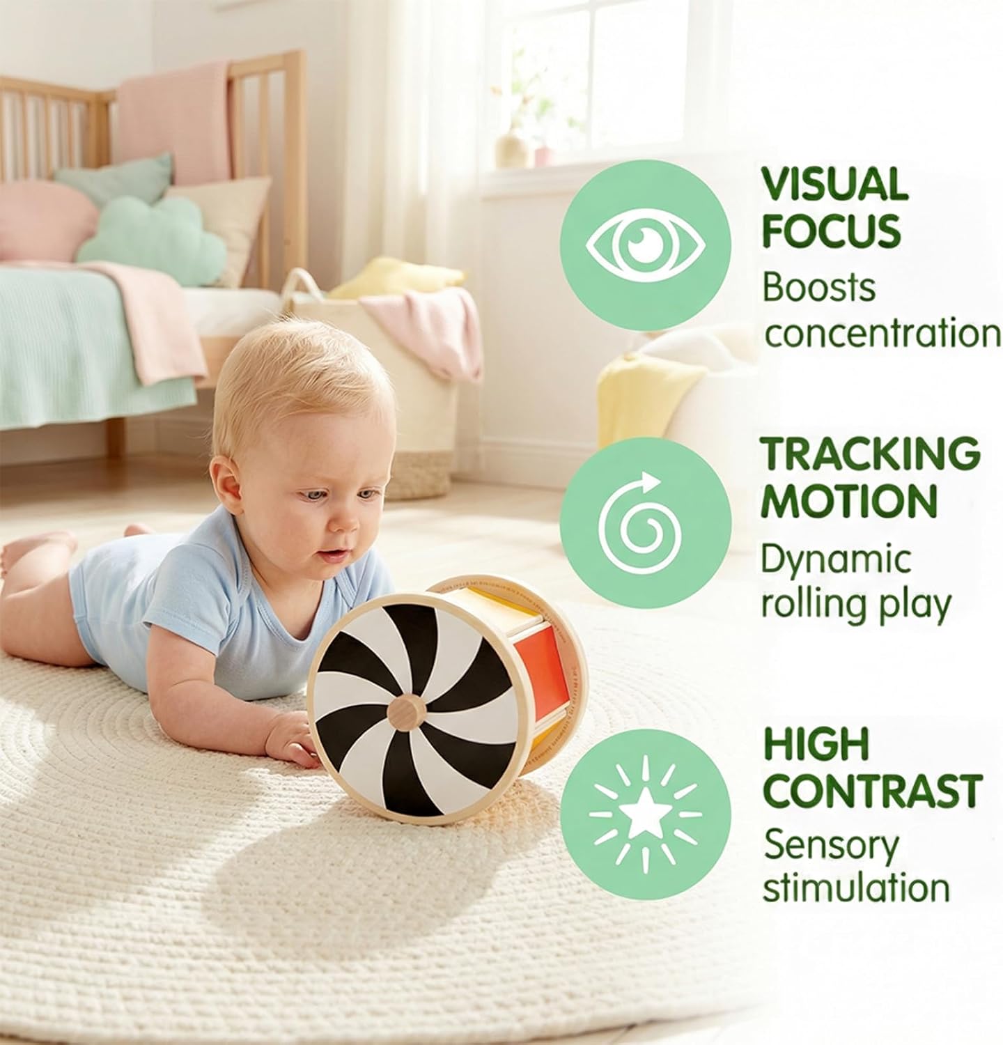 HAPE - Tambour Rotatif avec Miroir Montessori