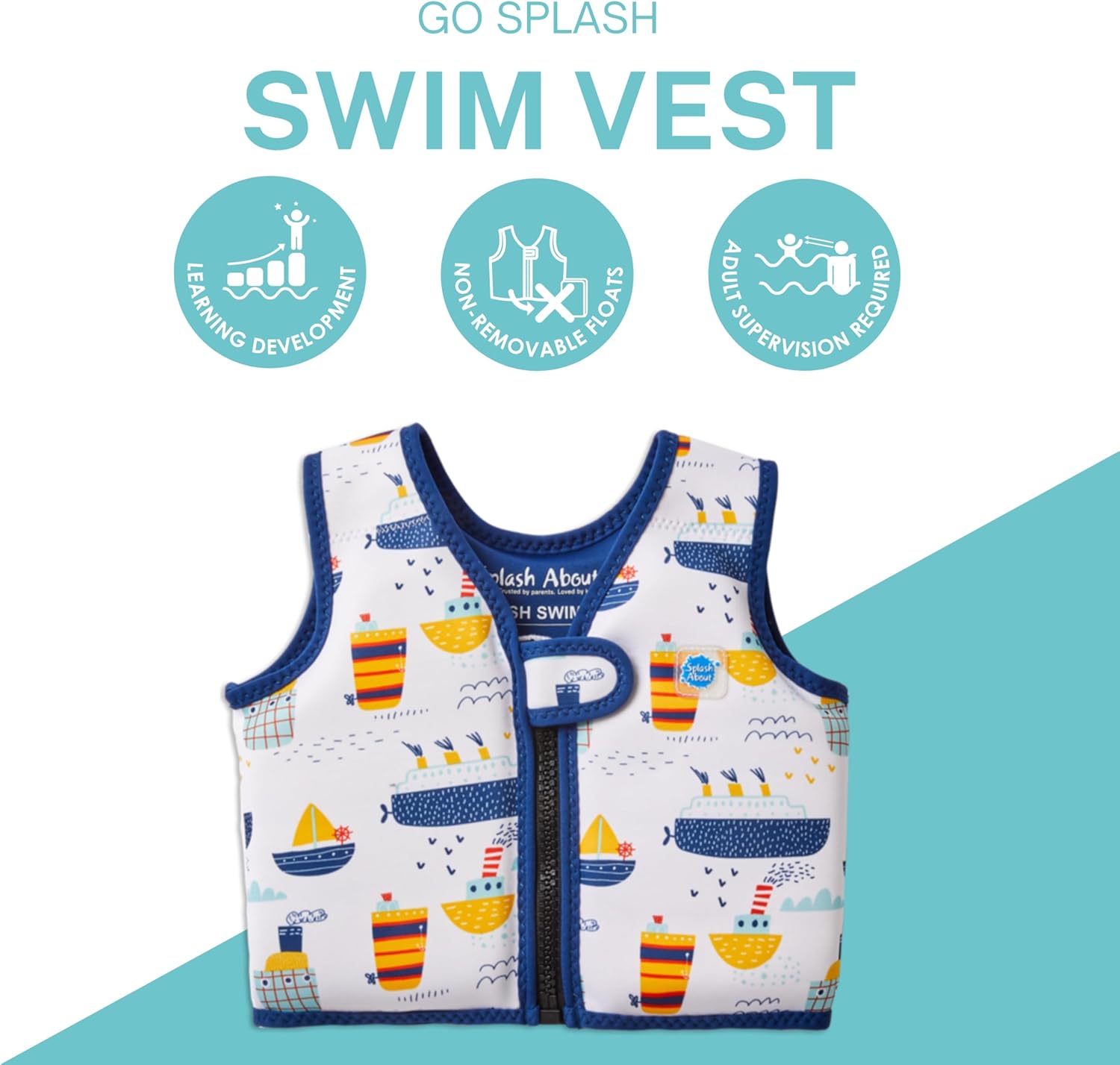 Go Splash Gilet de Natation Remorqueurs, Âge 2-4 ans