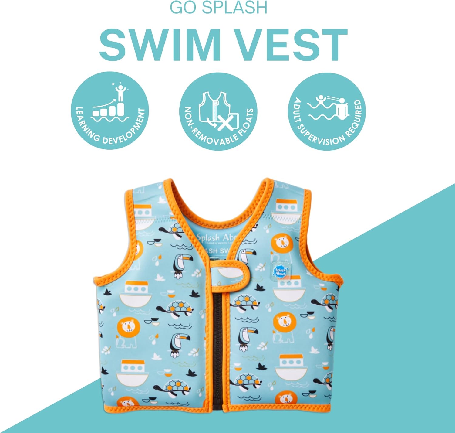 Go Splash Gilet de Natation Arche Bleue, Âge 1-2 ans