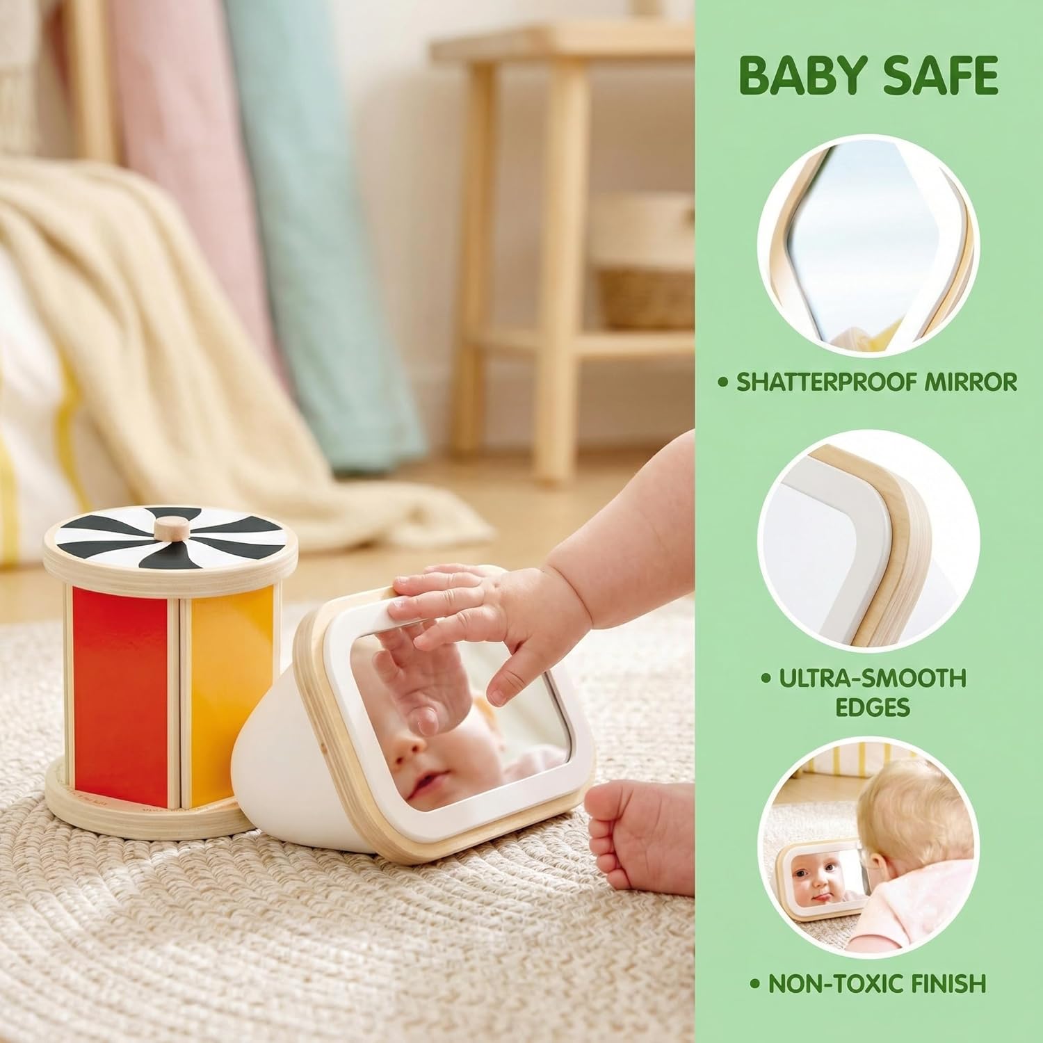 HAPE - Tambour Rotatif avec Miroir Montessori