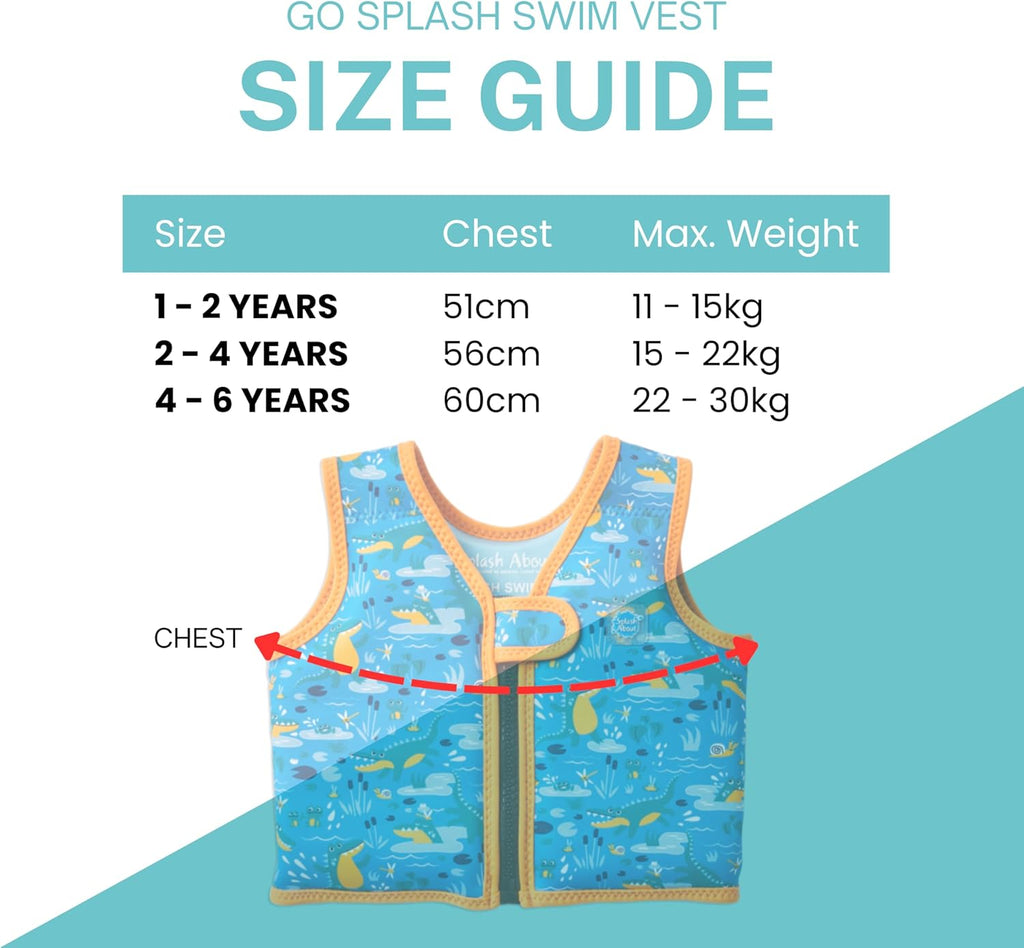Go Splash Gilet de Natation Croc Creek, Âge 2-4 ans