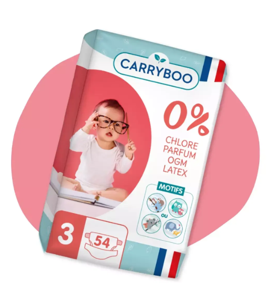 CARRYBOO-Couches Bébé écologiques T3 (5-9 Kg) x 54 pièces