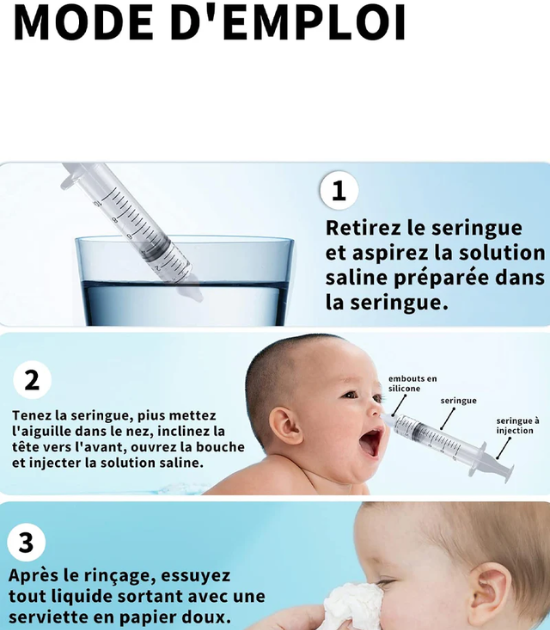 Seringue Nasale Pour Bébé 2 Pièces - 10ml