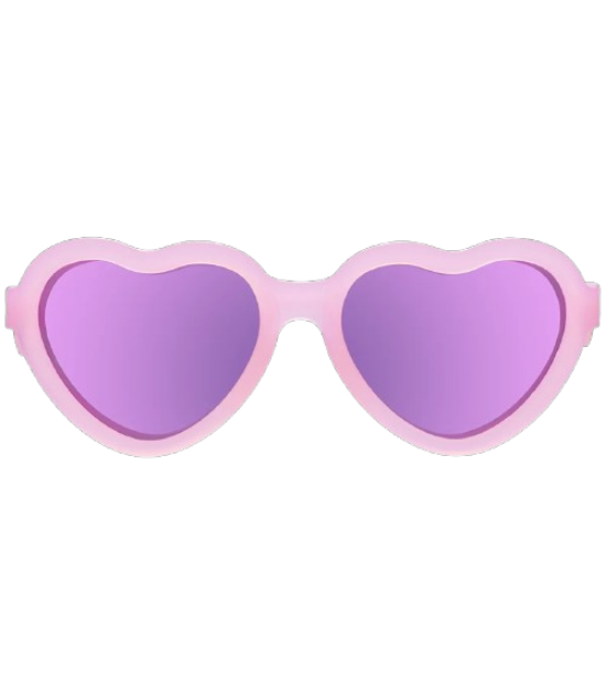 Lunettes de Soleil Babiators - Frosted Pink Heart | Purple Polarized Mirrored Lenses
