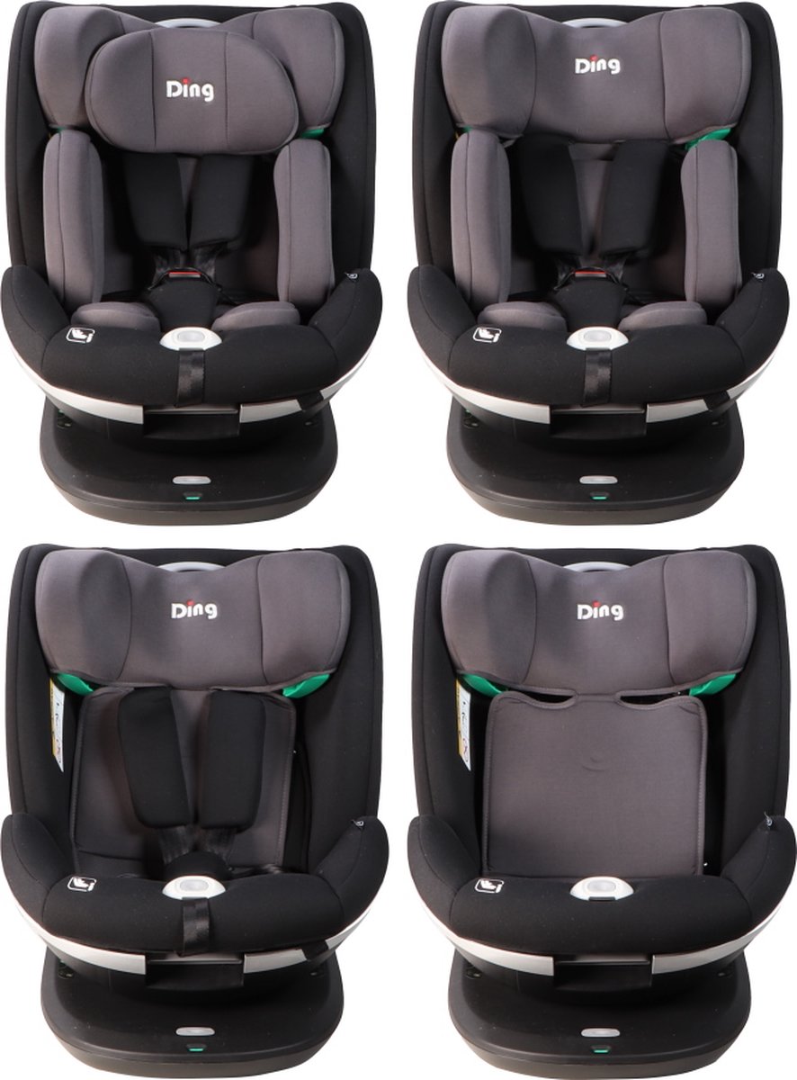 Ding Mace Noir/Gris 360° Siège Auto i-Size 0-36kg