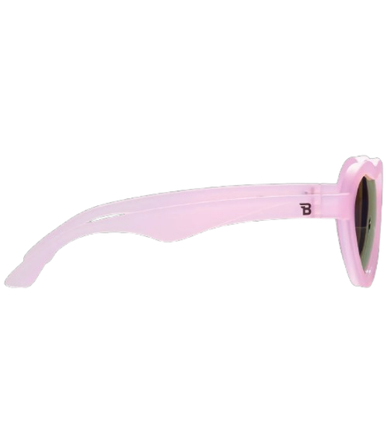 Lunettes de Soleil Babiators - Frosted Pink Heart | Purple Polarized Mirrored Lenses