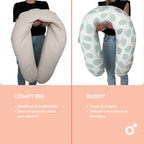 Coussin d'allaitement et de maternité doomoo Buddy Classic Grey