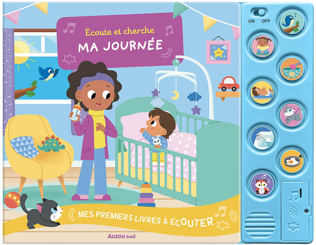 Livre sonore Écoute et cherche Ma journée - Auzou