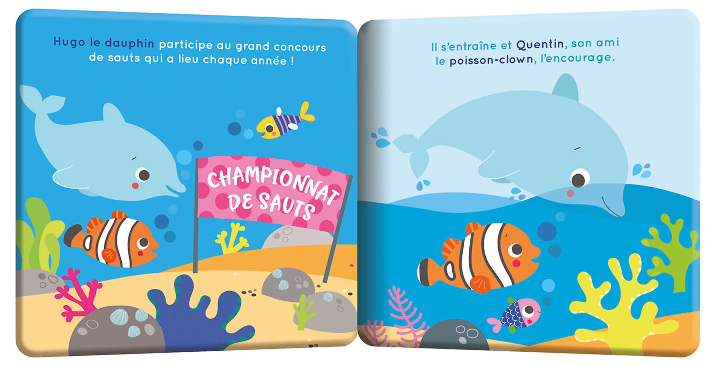 MON PREMIER LIVRE DE BAIN - HUGO LE DAUPHIN (VALISETTE CARTON)