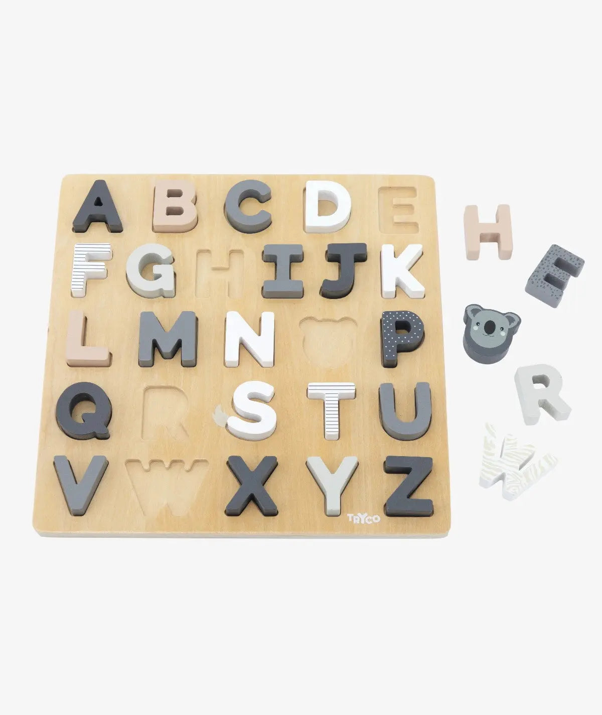 Plateau de puzzle alphabet en bois +18M