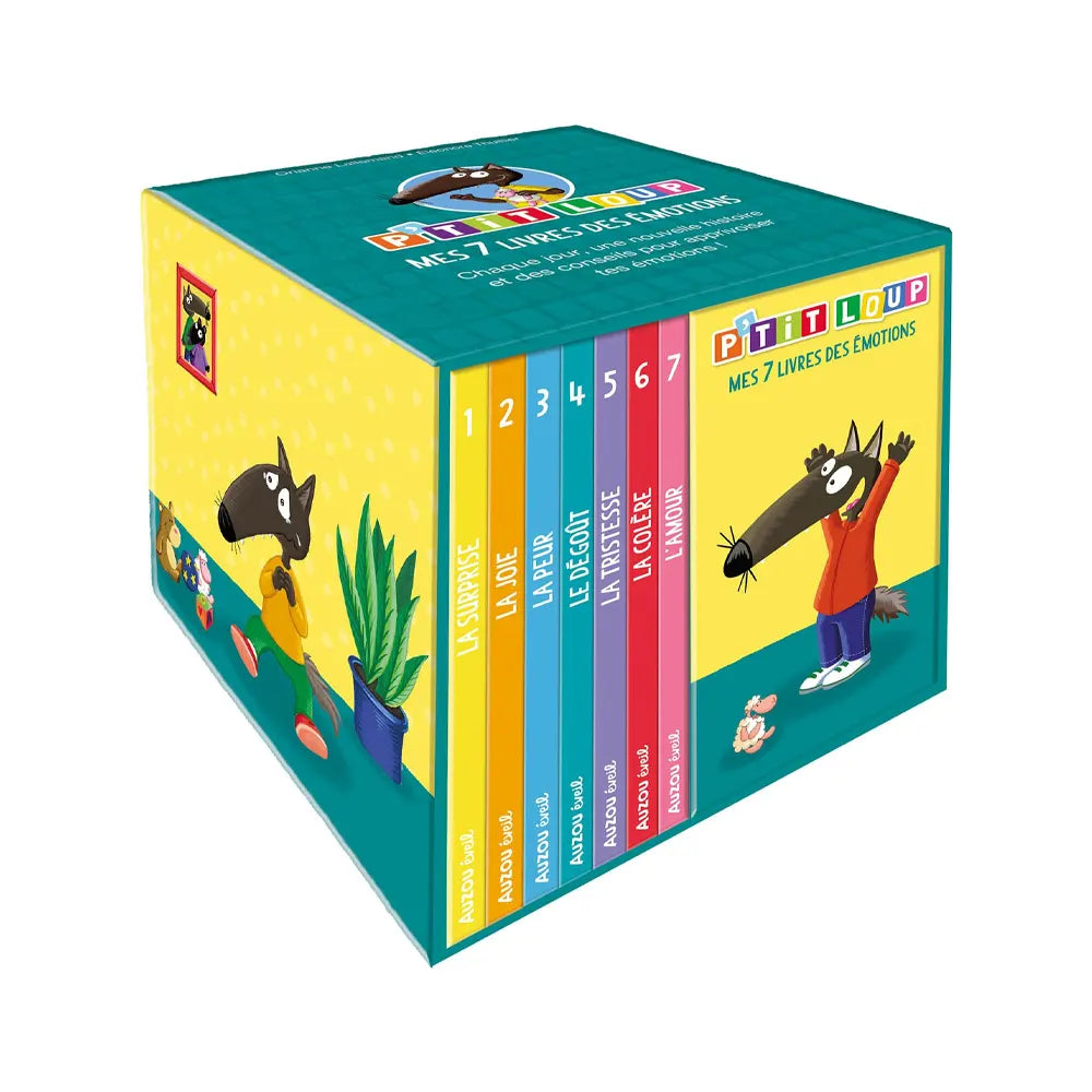 Auzou Bibliothèque P'tit Loup - Mes 7 Livres des Emotions