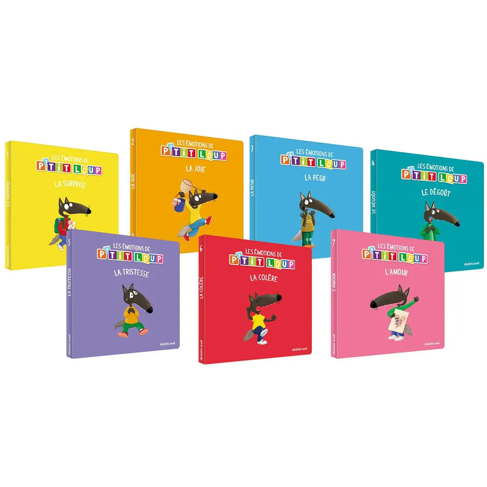 Auzou Bibliothèque P'tit Loup - Mes 7 Livres des Emotions