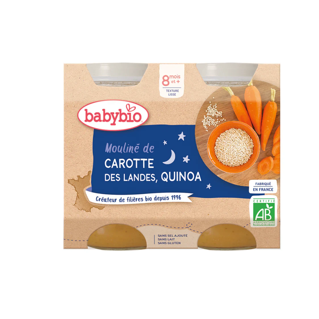Babybio Pot bonne nuit Carotte & Quinoa 2x200g