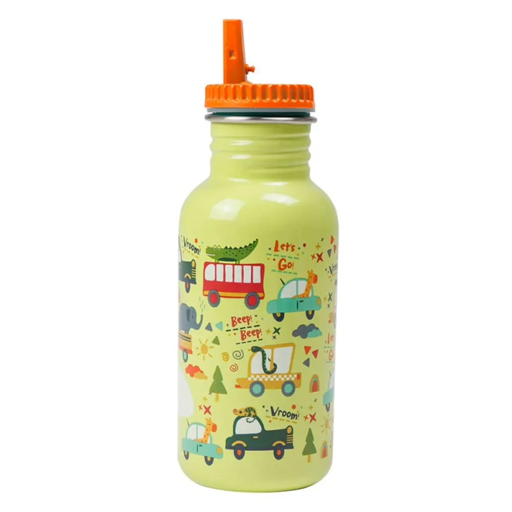 EUREKAKIDS - Gourde A Paille Vert Voiture