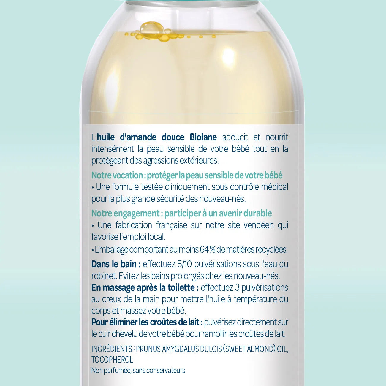 Biolane Spray d’huile d’amande douce – Corps et Bain 75ml