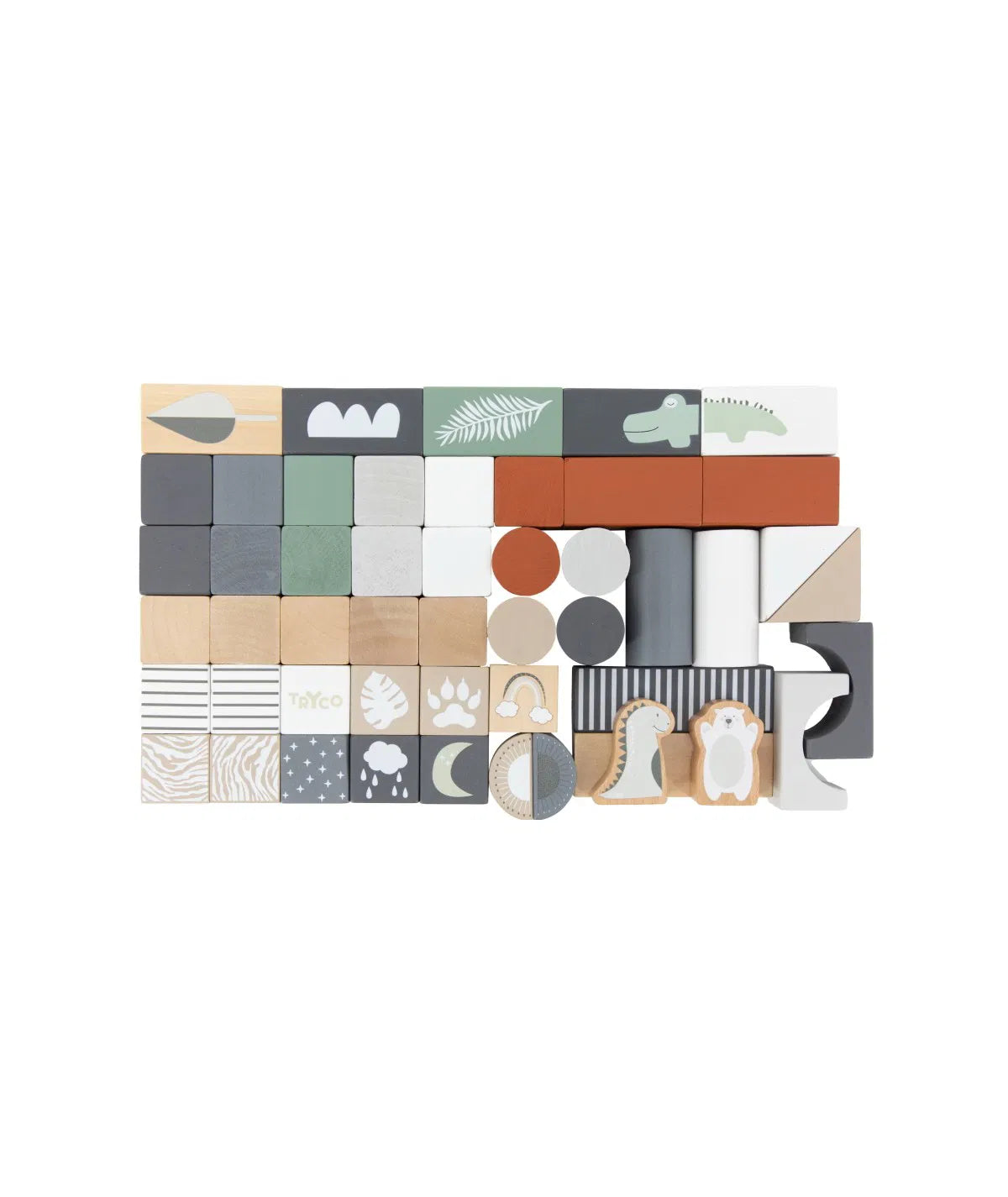 Tryco Ensemble de blocs en bois 50 pcs