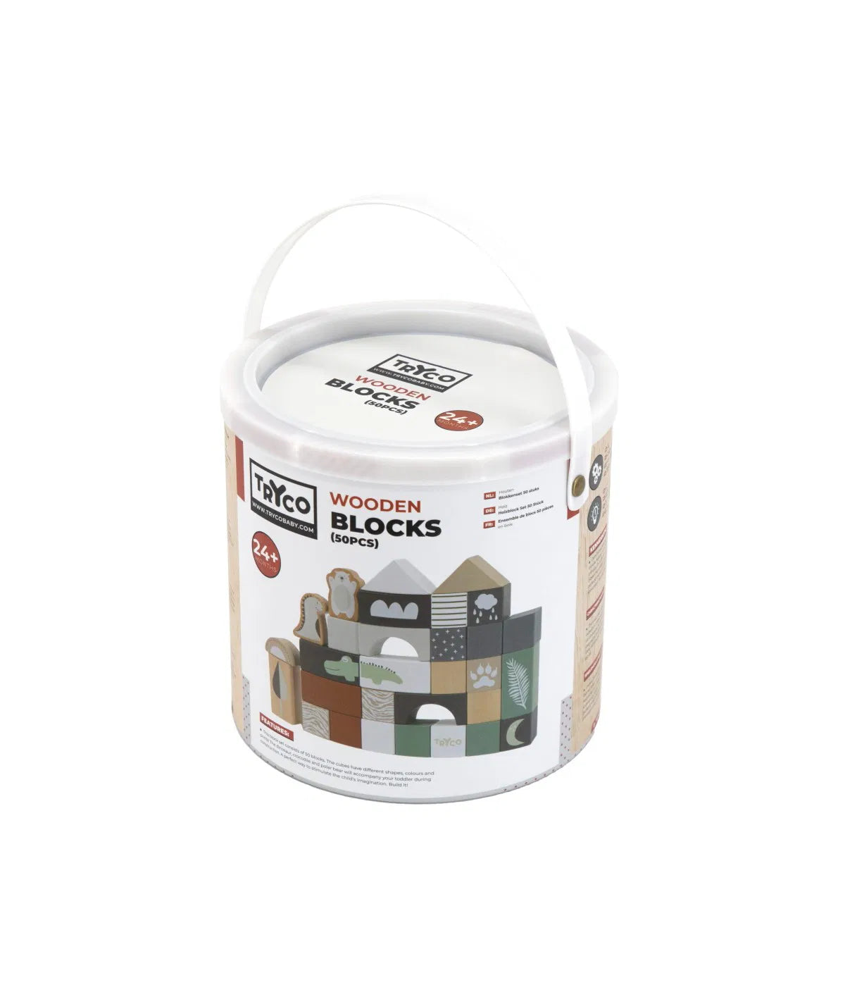 Tryco Ensemble de blocs en bois 50 pcs