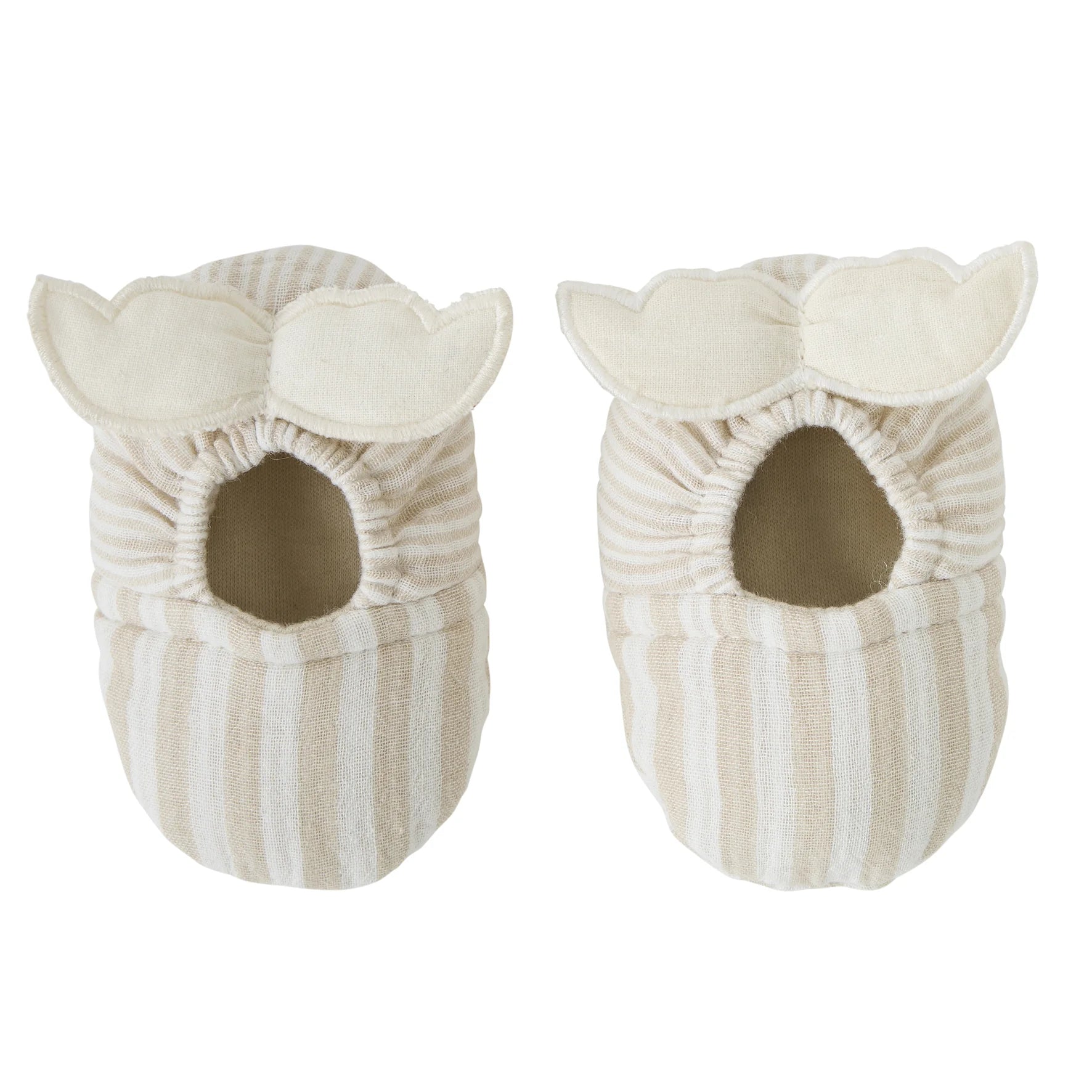Chaussons avec ailes d’ange rayé galet
