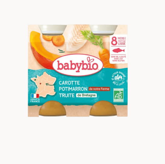 Babybio Carotte Potimarron Truite 2x200g 8m+
