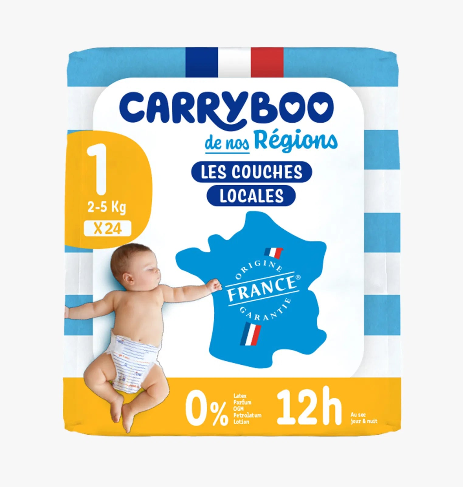 CARRYBOO-Couches Bébé écologiques T1 (2-5 Kg) x 27 pièces