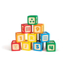 HAPE - Educational Grip-N-Stack Silicone Wooden Blocks - 10 Pcs