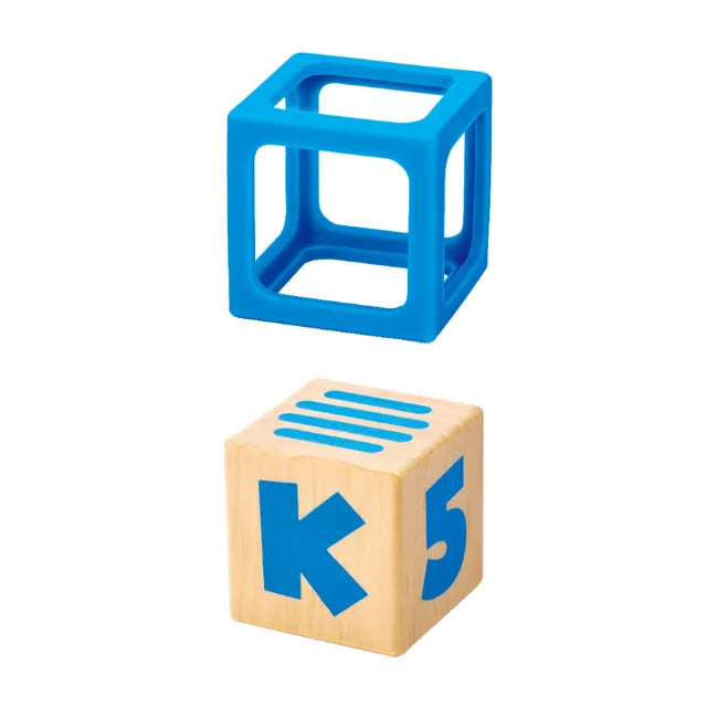 HAPE - Educational Grip-N-Stack Silicone Wooden Blocks - 10 Pcs