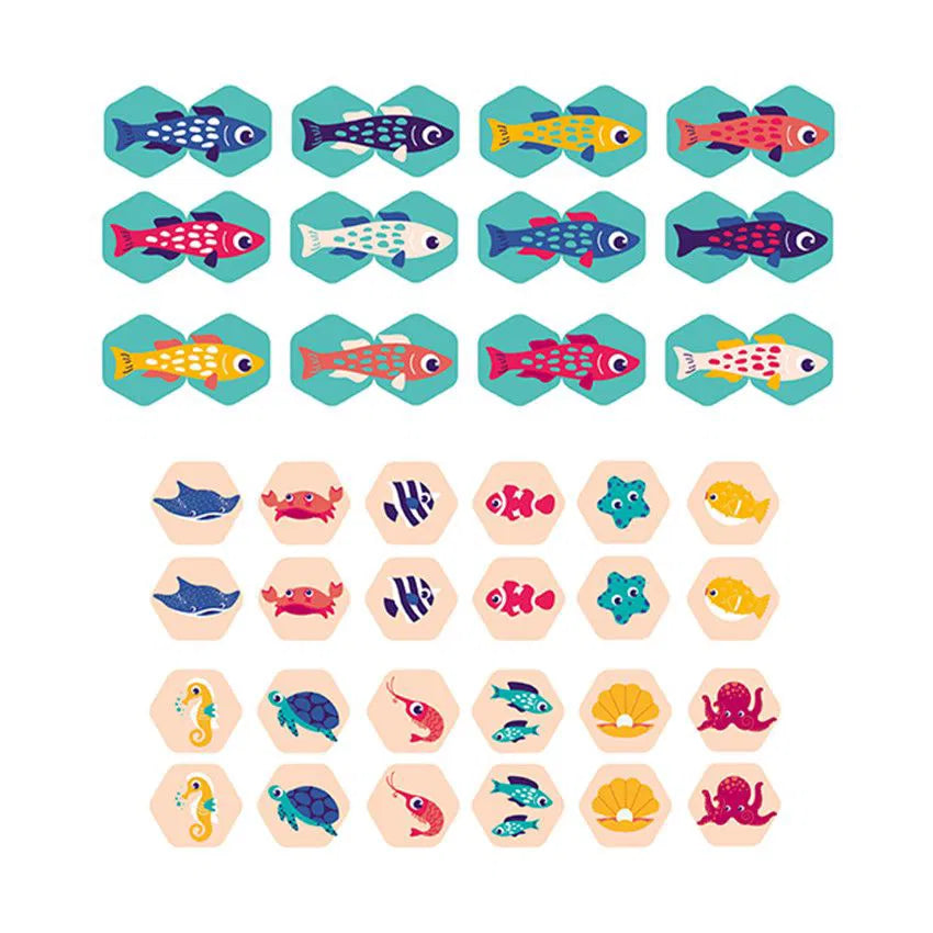 Ludi Memory de bain 2 en 1 Animaux marins Beige