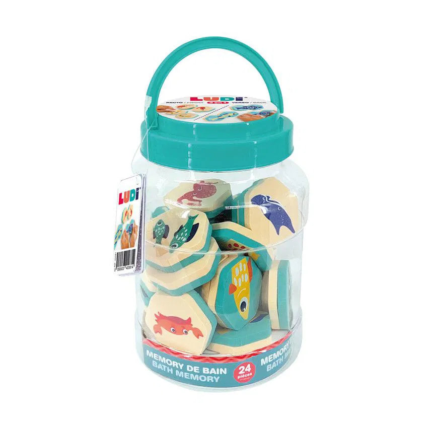 Ludi Memory de bain 2 en 1 Animaux marins Beige