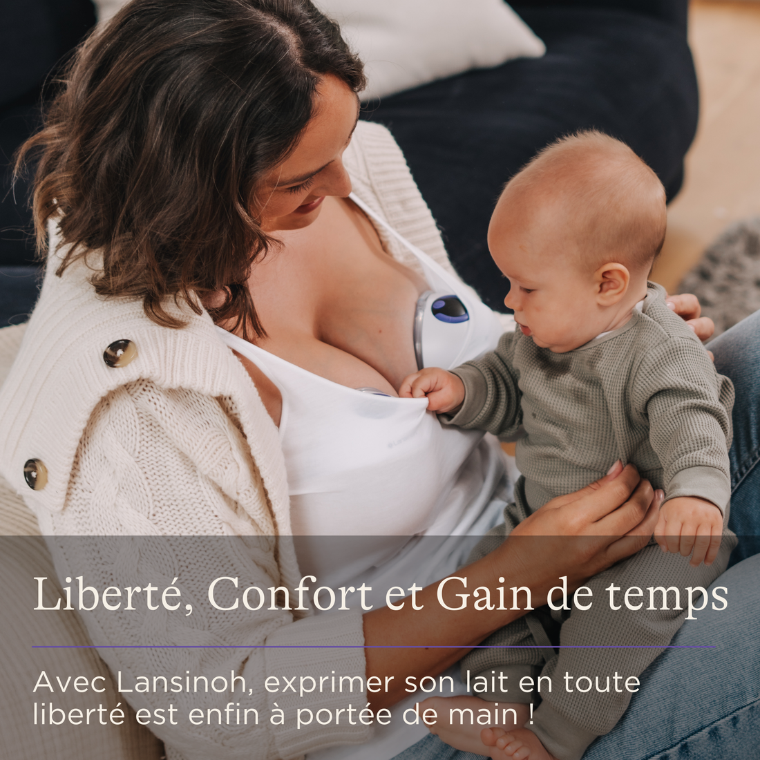 Tire-lait mains libres compact simple – Lansinoh
