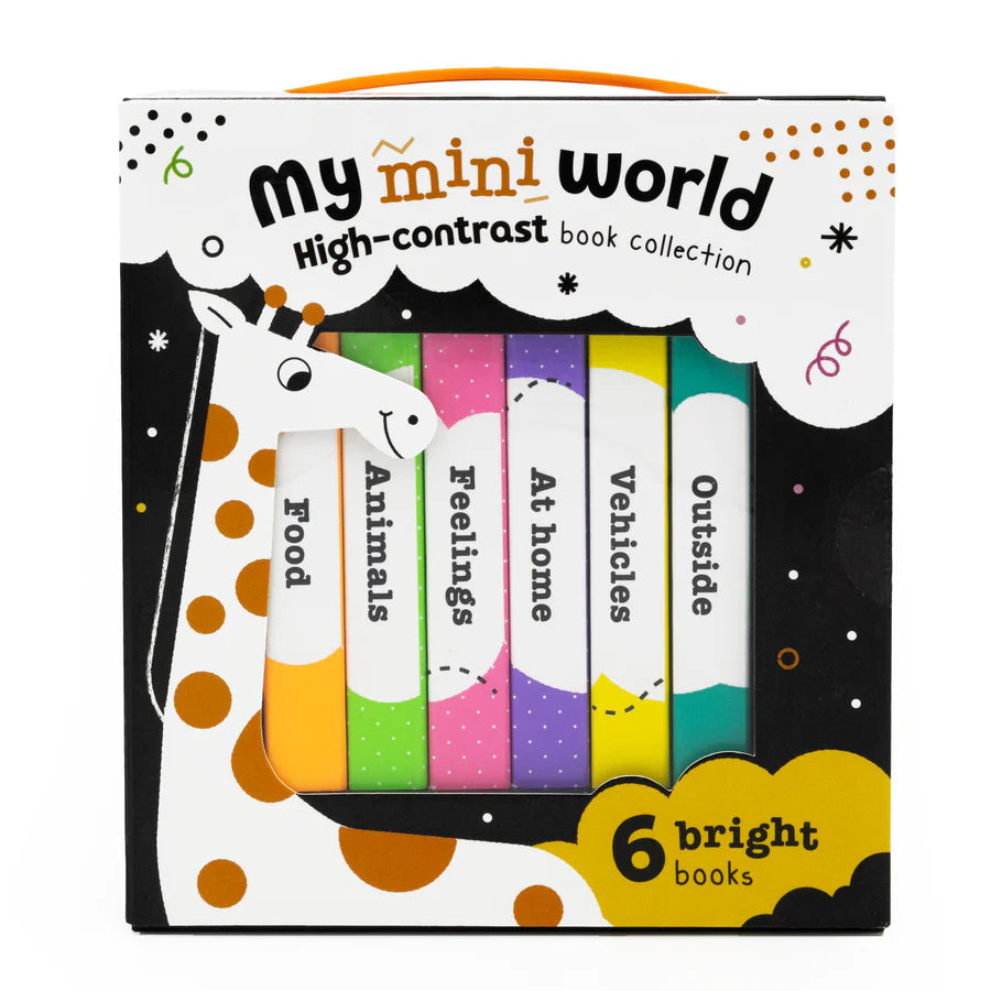 Mon Mini Monde – Coffret de 6 mini-livres cartonnés à contraste élevé – Premiers mots