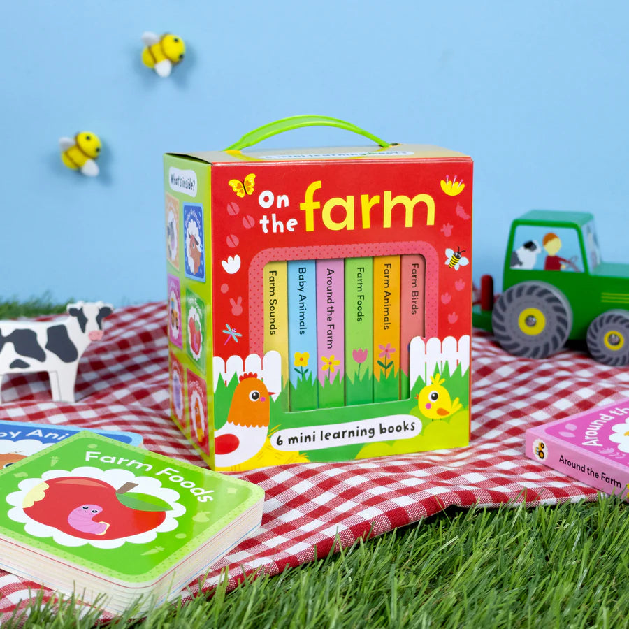À la ferme – Coffret de 6 mini-livres cartonnés – Premiers apprentissages pour bébés et jeunes enfants