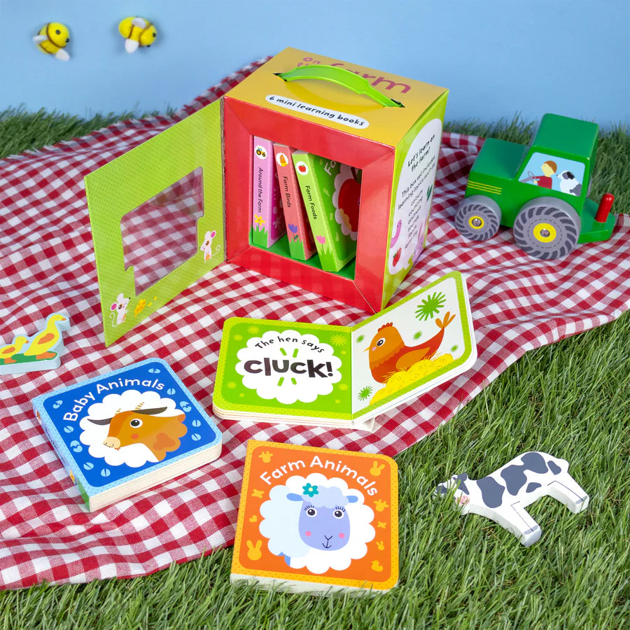 À la ferme – Coffret de 6 mini-livres cartonnés – Premiers apprentissages pour bébés et jeunes enfants