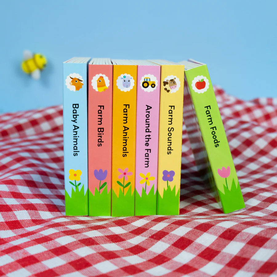À la ferme – Coffret de 6 mini-livres cartonnés – Premiers apprentissages pour bébés et jeunes enfants