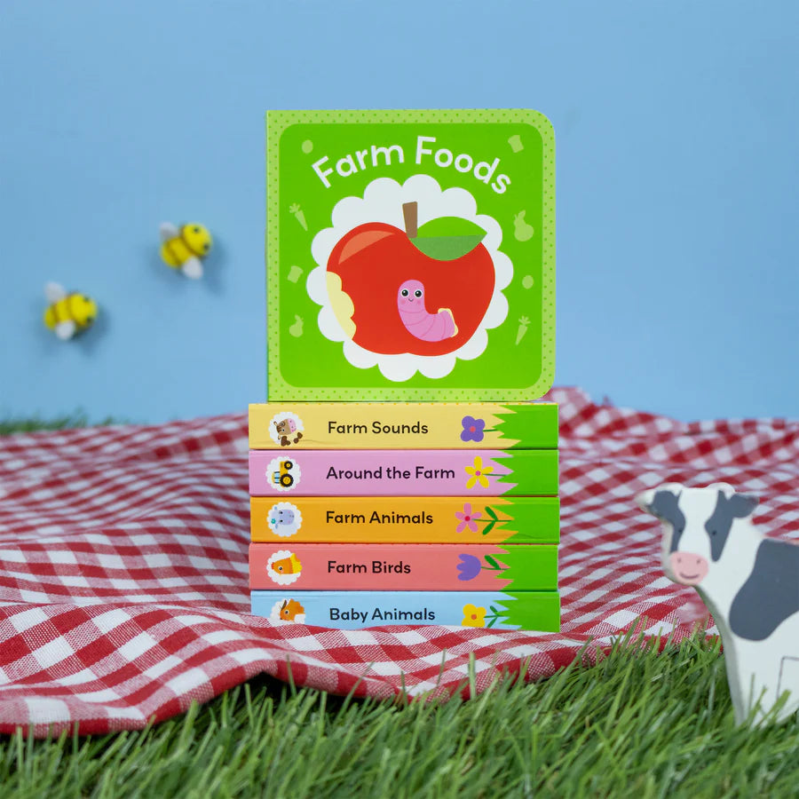 À la ferme – Coffret de 6 mini-livres cartonnés – Premiers apprentissages pour bébés et jeunes enfants