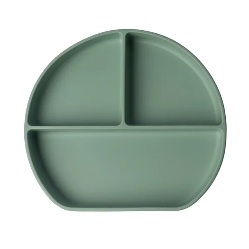 YUMMY Assiette en Silicone Multi-Compartiments avec Ventouse 4M+