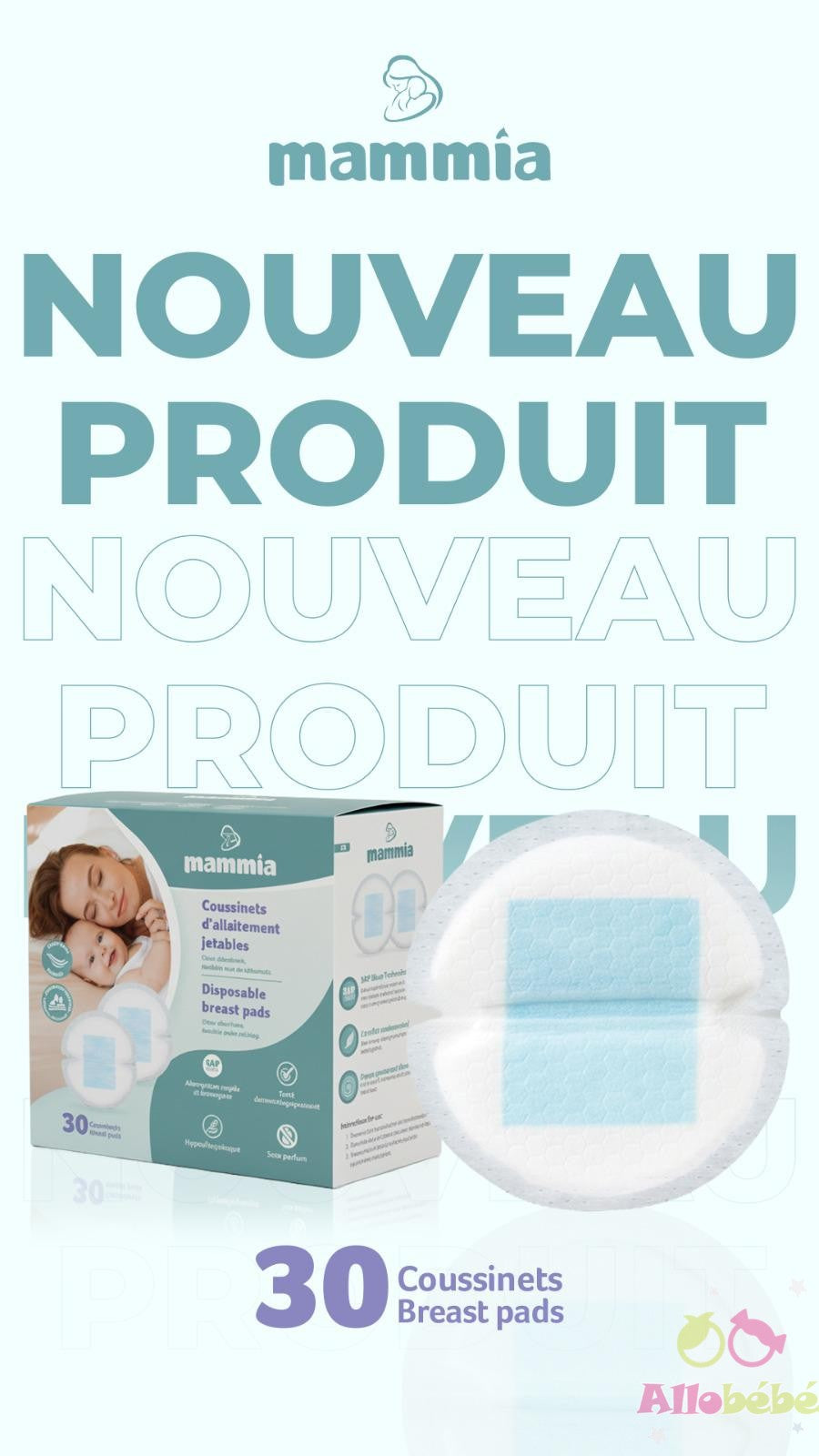 Coussinets d’Allaitement Jetables Protection Sèche – Mammia