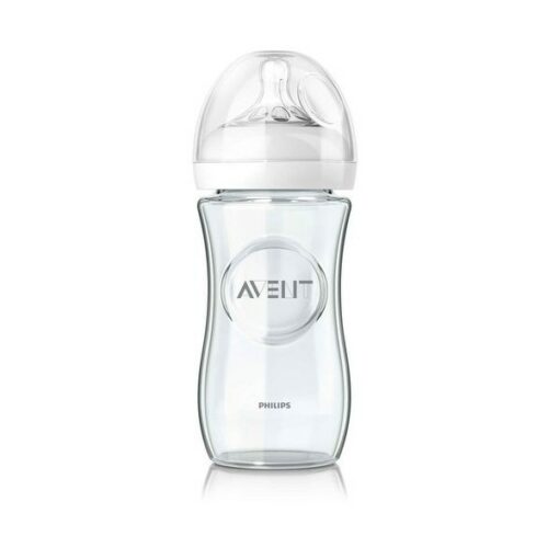 Avent : Biberon Natural en Verre anti-colique 1M+ 240 ml
