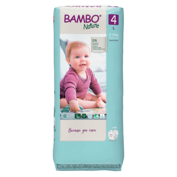 Couches Bambo Nature - Taille 4 (7-14kg) 48 unités