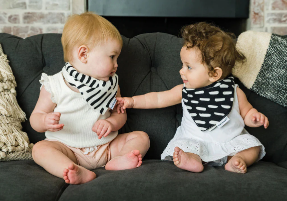 Ensemble de 2 bavoirs Bandana - Noir & Blanc