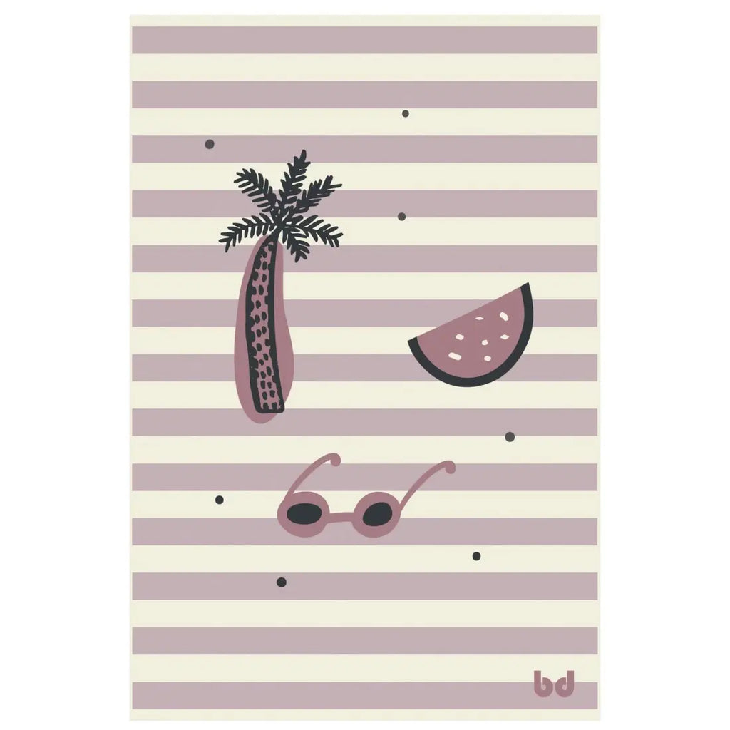 Bimbidreams Serviette de plage 100x150cm - Hawai Lila