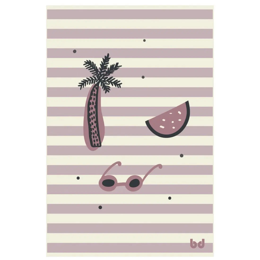 Bimbidreams Serviette de plage 100x150cm - Hawai Lila